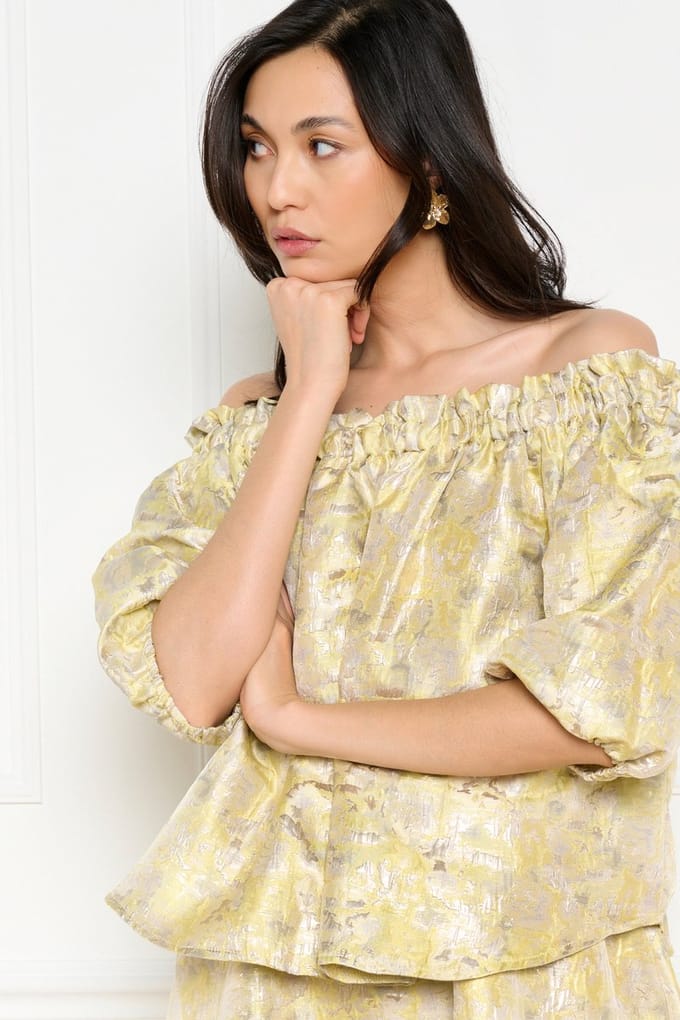 LolaLiza Blouse C Francesca 05703053 5004 Yellow Pastel Dames Maat - L