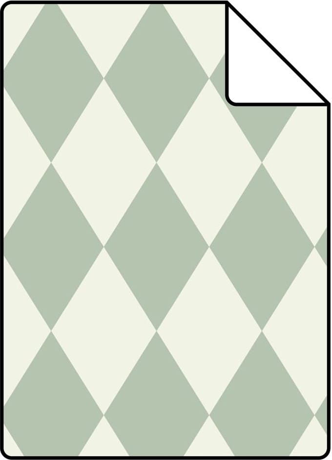 Proefstaal ESTAhome behang ruiten mintgroen - 26.5 x 21 cm - 131933-S