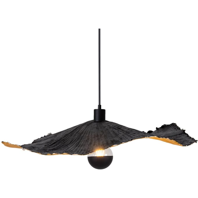 Näve Hanglamp Crazy Paper, zwart-goud, Ø 56cm