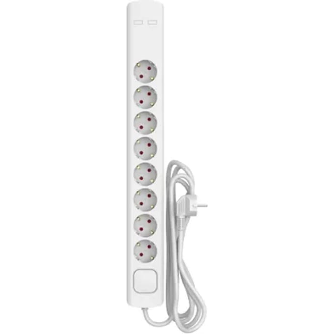 Sencys Stekkerdoos 8-voudig Wit 3 Meter