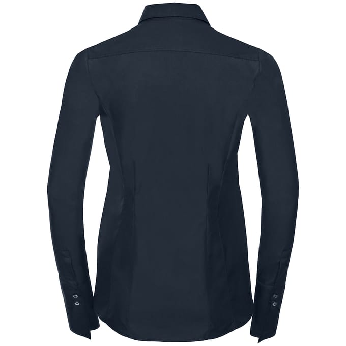 Russell Collection Dames/Dames Ultimate Stretch Formeel Shirt Met Lange Mouwen (Heldere marine)