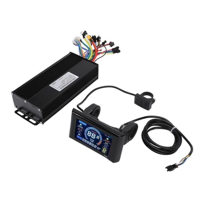 36V 48V 52V Elektrische Fiets Controller met S966 Kleurendisplay Paneel 40A 3 Modus Sinusgolf black