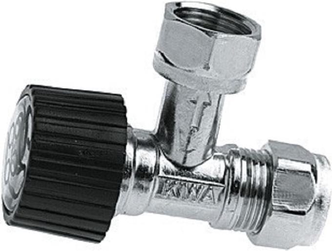 Bonfix Hoekstopkraan messing verchroomd 3/8inch x 12mm knel binnendraad FRp