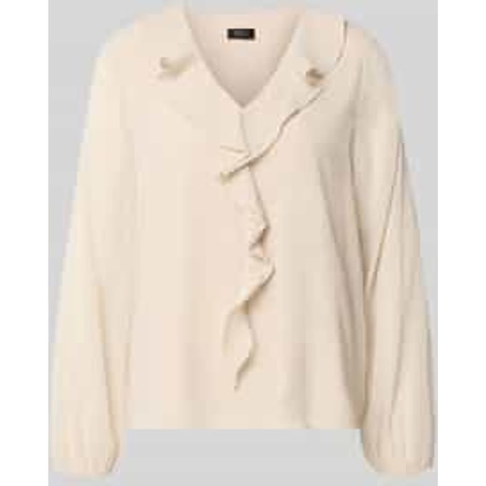 regular fit blouse met lange mouwen in crêpe-look