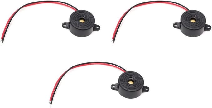 Set van 3 Actieve Elektronische Piezo Zoemers 3-24V met Bedrading