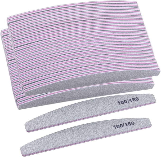 50 Stuks Nagelvijlen Manicure Set 100/180 Korrel Dubbelzijdig