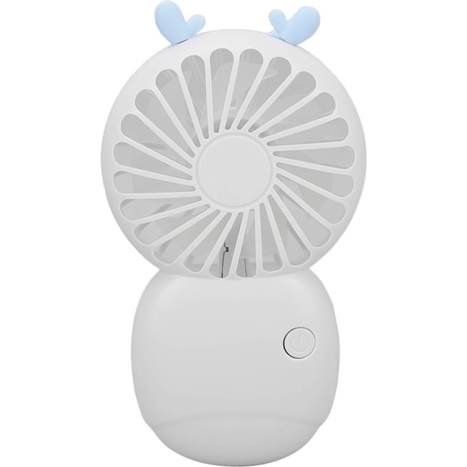 Mini Draagbare Zakventilator USB Oplaadbaar Handheld Ventilator Snelheid Instelbaar Kleine Bureau Cartoon Wit white