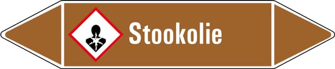 Stookolie leidingmarkering op vel 75 x 17 mm - 8 per vel