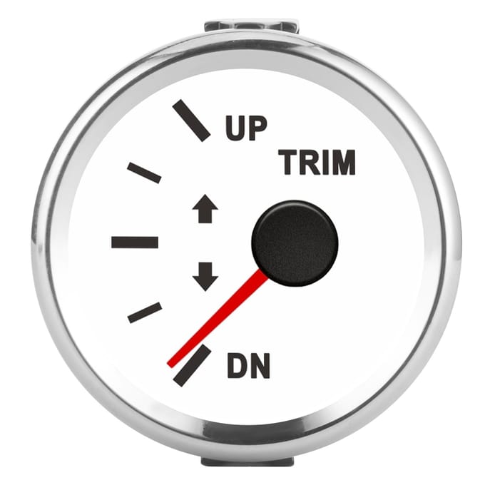 Boot Trim Balans Meter IP67 Waterdicht met Rode Achtergrondverlichting 52mm Schip Jacht Marine White black