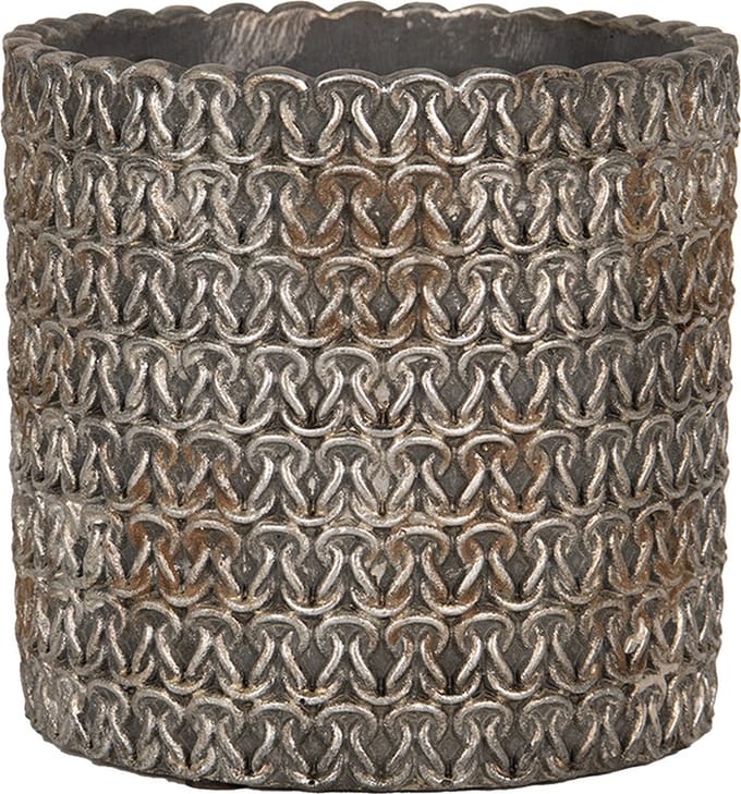 Bloempot voor Binnen – Grijs – Rustieke Pot – Ø 18 cm – Steen