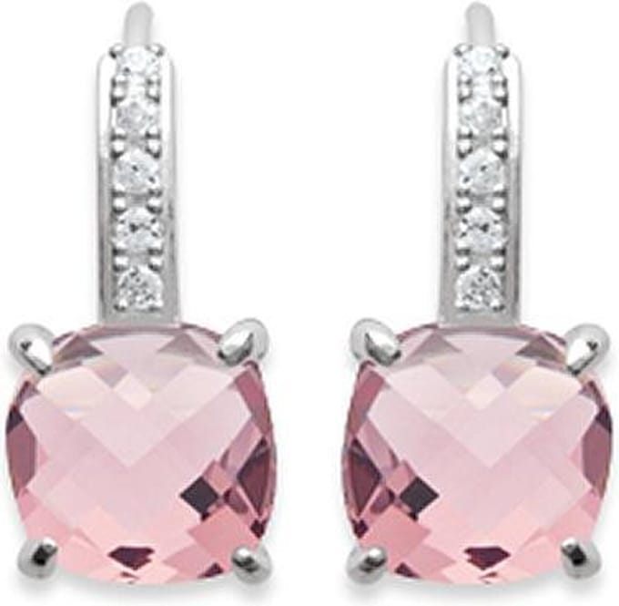 Amanto Oorbellen Dorra Pink - 925 Zilver Gerhodineerd - Ø7mm - 17mm