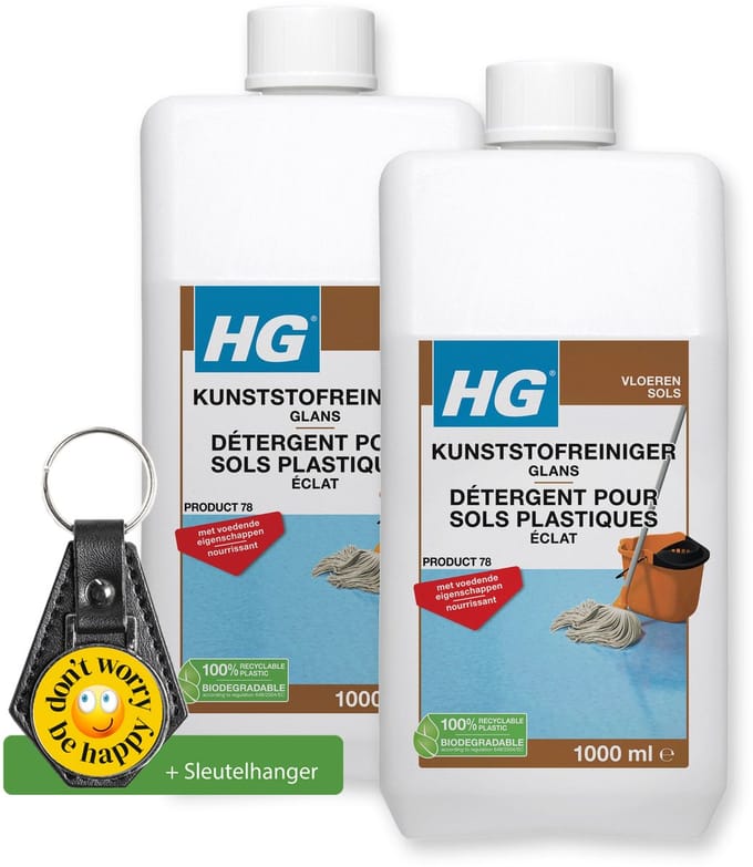 HG Kunststofreiniger glans - 2 stuks - inclusief sleutelhanger