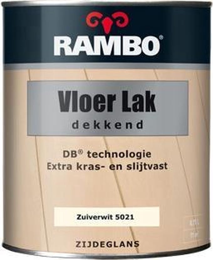 Rambo Vloer Lak Alkyd Dekkend 0,75 liter - Zuiverwit (Ral 9010)