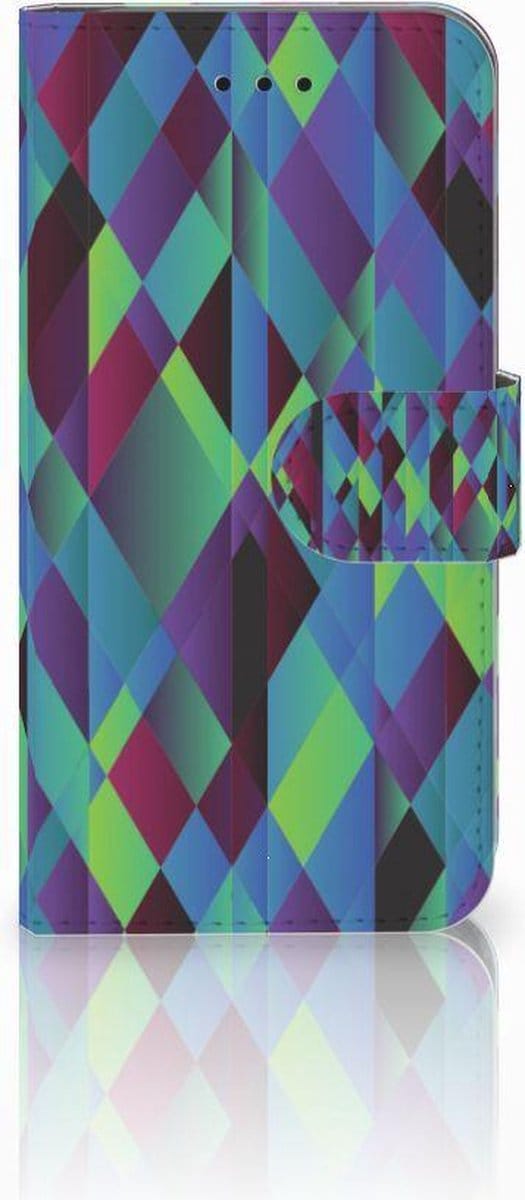 Apple iPhone X | Xs Book Case Abstract Green Blue