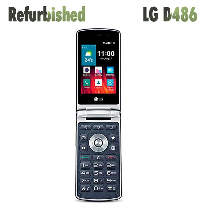 Gerenoveerde LG Originele LG Wine Smart LG D486 1GB RAM 4GB ROM Mobiele Telefoon Met 1 SIM Simple Set zwart