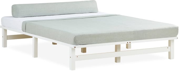Homestyle4u Palletbed - 140x200 cm - Tweepersoonsbed - Wit