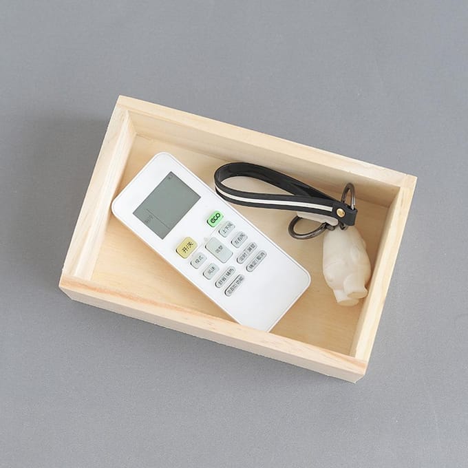 Desktop Bamboe Doos Organizer Houten Opbergdoos Eenvoudige Opbergdoos beige