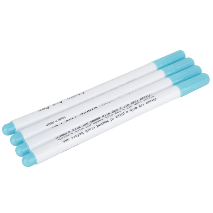 Lot de 4 marqueurs de point de croix solubles et effaçables à l'eau, avec œillets et encre pour tissu white