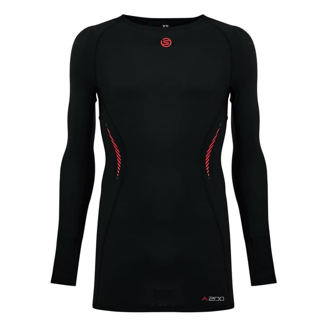 Skins Heren A200 compressieshirt met opdruk op de rug (Zwart)