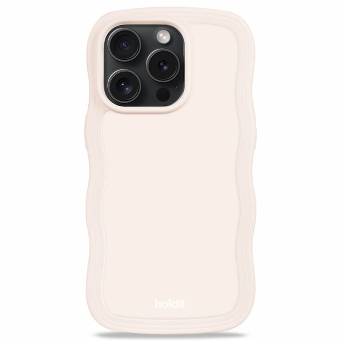 Holdit Wavy Case geschikt voor Apple iPhone 15 Pro - Light Beige