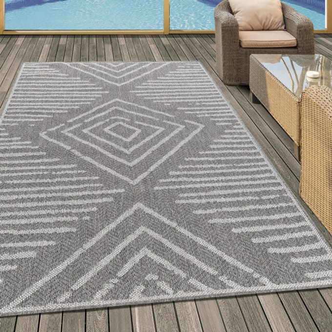 Aruba - Buitenkleed - Weerbestendig Vloerkleed - In & Outdoor - Grijs