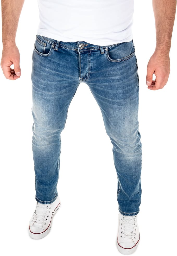 WOTEGA Heren Jeans Alistar – Katoen Stretch – Blauw – 5-pocket