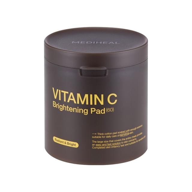 MediHeal Vitamin C Brightening Pad 60ea + RANDOM GIFT gray