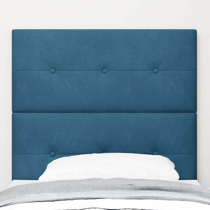 vidaXL - Hoofdbord - Donkerblauw - 90 - cm - Fluweel
