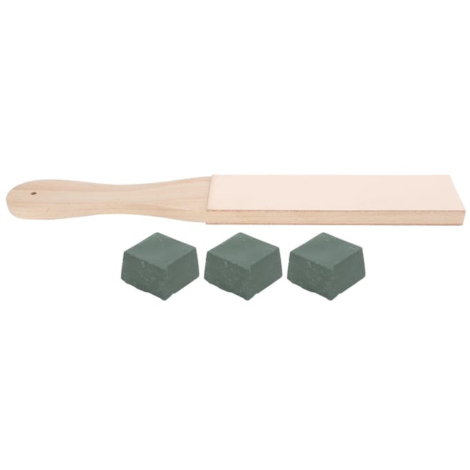 Paddle Cuir Strop Double Face Affûtage Polissage avec Kit de Pâtes Outil Accessoires DIY gray
