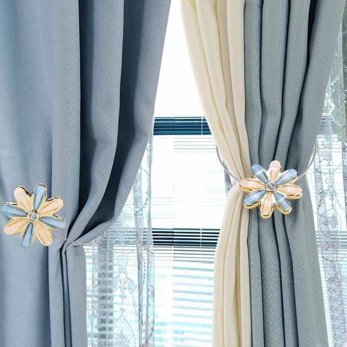 Boucle magnétique en cristal pour rideau de fleurs, accessoire de décoration pour la maison, #1 beige