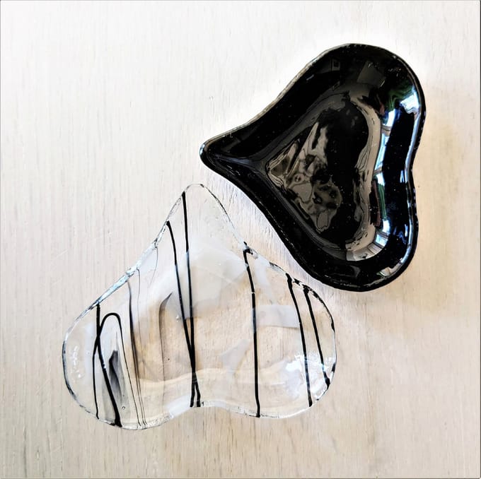 Mapart-schaaltjes-witzwart-hart-setvan2-glas-handgemaakt