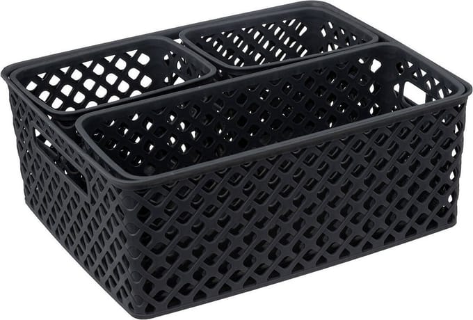 Set van 4 plastic mandjes voor opslag FOLK.