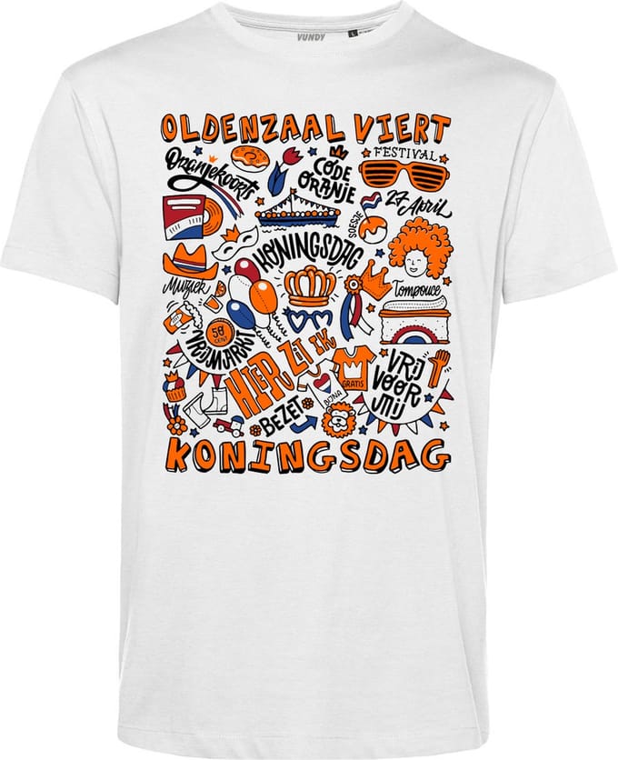 T-shirt Oldenzaal Oranjekoorts | Wit | maat S