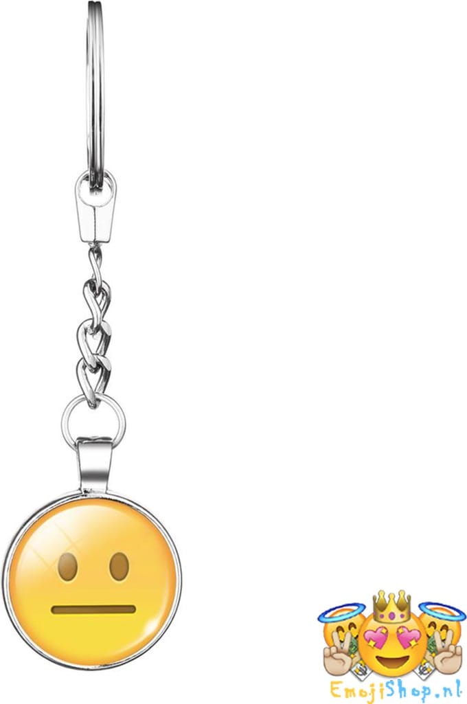 Neutral Face Emoji Sleutelhanger - Bekend van Whatsapp - Gratis verzending