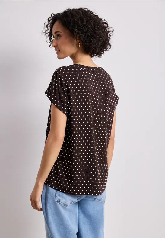 Blouse met losse schouders en gespleten hals