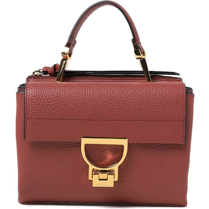 COCCINELLE Leren Schoudertas Avondtas Arlettis Handbag Grainy Leather Brandy Bruine