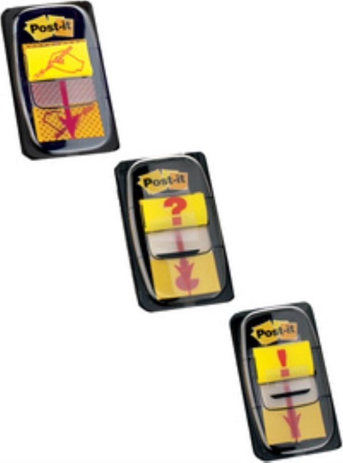 Post-it® Index Standaard, Uitroepteken, 25.4 x 43.2 mm, 50 Tabs/Dispenser