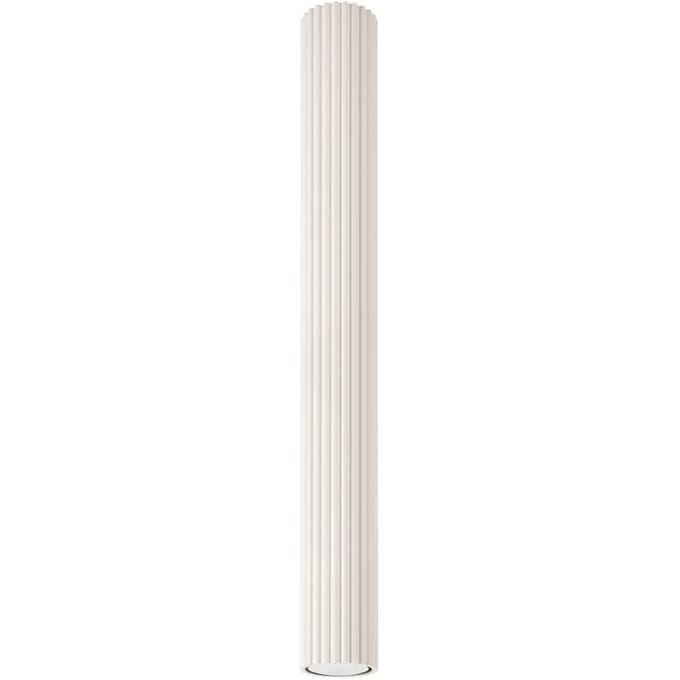 Plafondlamp KARBON 60 extra lange geribbelde buisspot van 60 cm - Sollux Lighting - IP20 - Beige aluminium behuizing - 6.5 x 6.5 x 60 cm - 1 x GU10 LED, exclusief lichtbron - Max. 10 W - Minimalistische plafondlamp voor woonkamer en slaapkamer