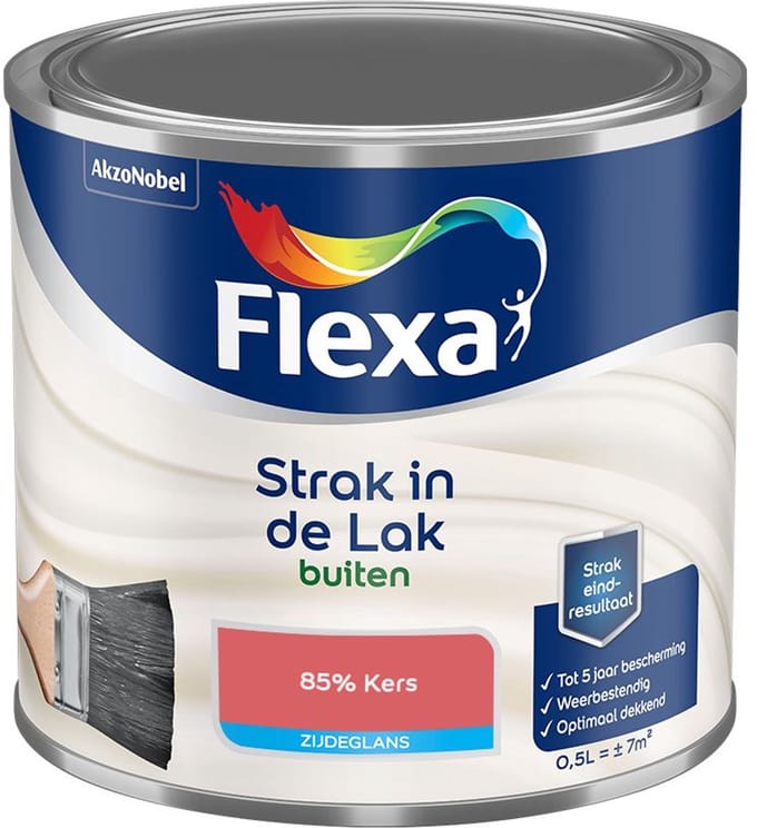 Flexa - Strak In De Lak Buitenlak Zijdeglans - 85% Kers - Mengverf - 500 Ml