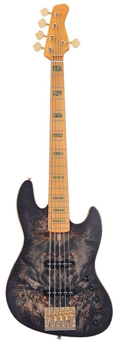Sire V10 5/TBKS Marcus Miller 5-snarige actieve basgitaar Transparent Black Satin