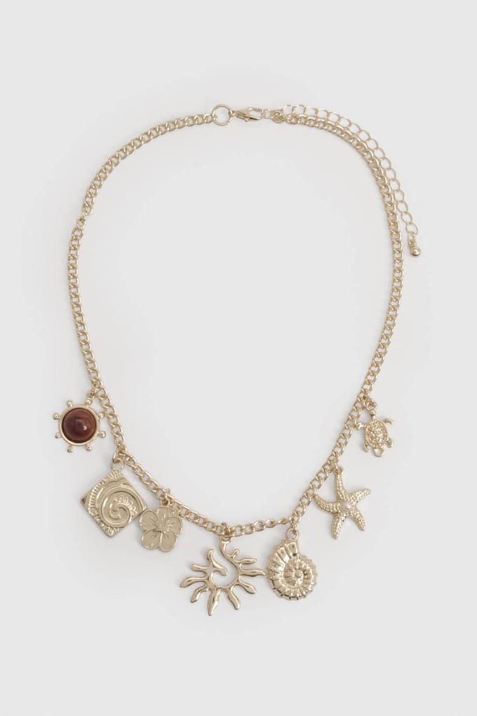 boohoo Dames Gouden Bedel Ketting