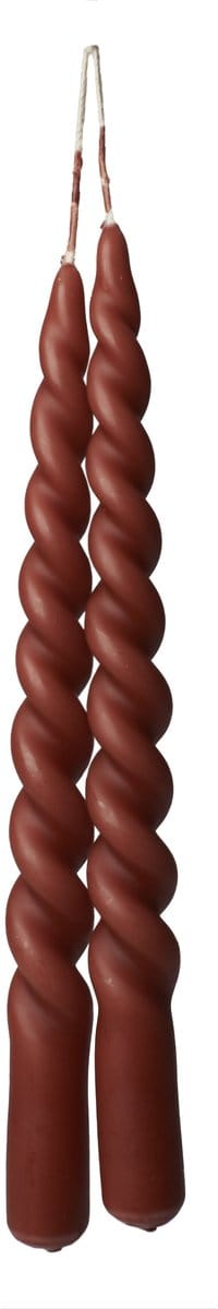 Twisted kaarsen cognac - 2pc - swirl- candle- orange