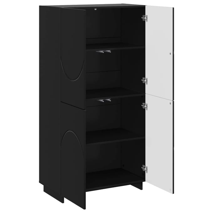 vidaXL - Highboard - Zwart - 79 - x - 41 - x - 151 - cm - Bewerkt - hout