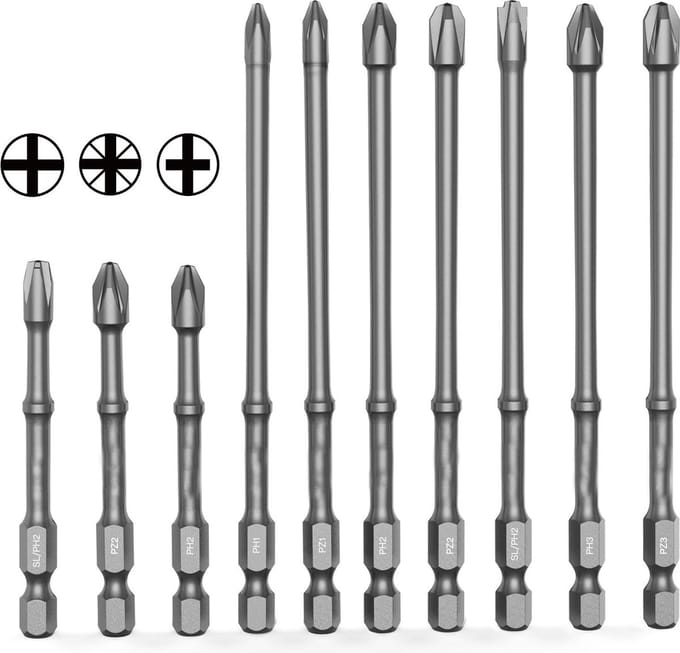 10-Delige Magnetische Schroevendraaier Bitset: Antislip & Ultra-Hard Voor Elke Klus!