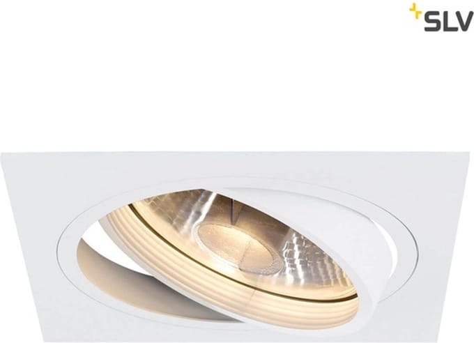 NEW TRIA I ES111, inbouwspot, vierkant, mat wit, max. 75W