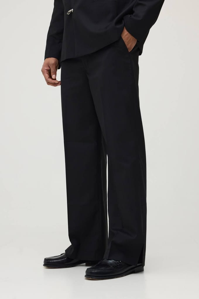 Relaxed Fit Suit Trousers | Black | Size 42