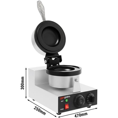 GGM Gastro Waffeleisen - Einzeln - 1,3 kW - Form: UFO - Backplatten teflonbeschichtet