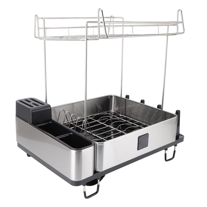 Égouttoir à vaisselle Acier inoxydable Résistant aux hautes températures Facile à nettoyer Gain de place Single Layer B black