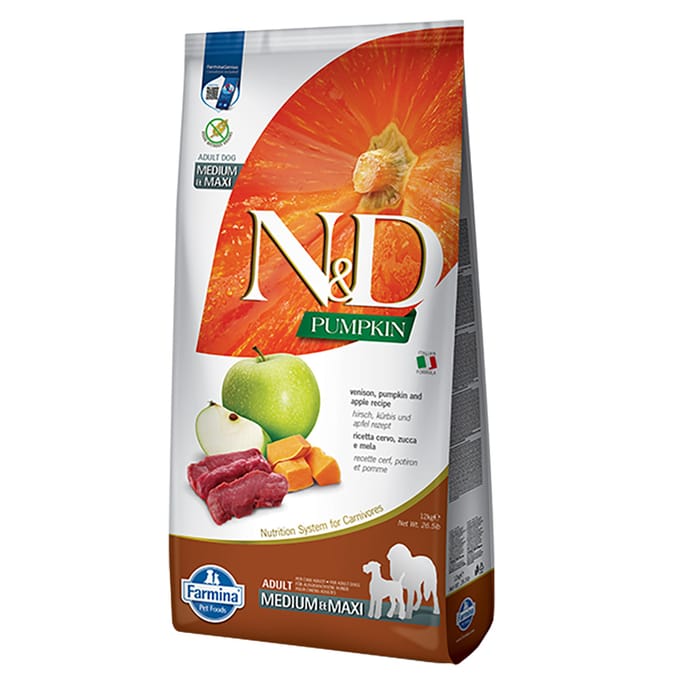 12kg Farmina N&D Medium/Maxi Pompoen, Wild & Appel Hondenvoer Droog