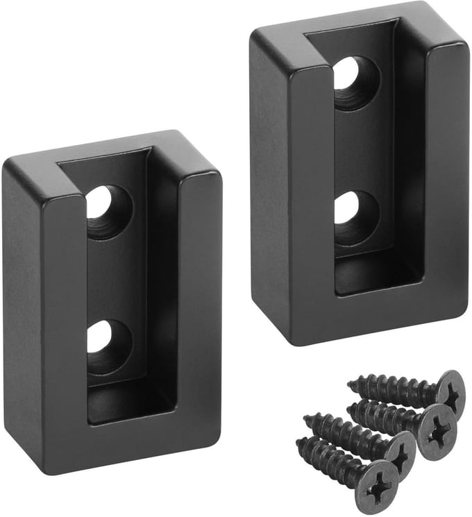 2 stuks kaststanglagers S, rechthoekig, zwart